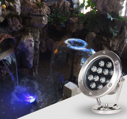 Подводный светодиодный прожектор SP12W AC12V RGB+RF
