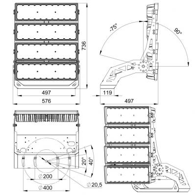 Мощный светодиодный прожектор Plazma Pro 1600