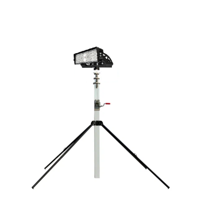Мачта с лебедкой телескопическая 5м на треноге с мощным прожектором 400 Вт