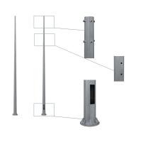 Опора силовая СФГ 700-8,0-02 (с лючком) (5мм, 90/210, 495х16-380-8х35(М30), гор. оцинк.)