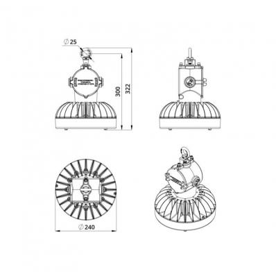 1Ex светильник взрывозащищенный светодиодный Profi Neo с кольцом